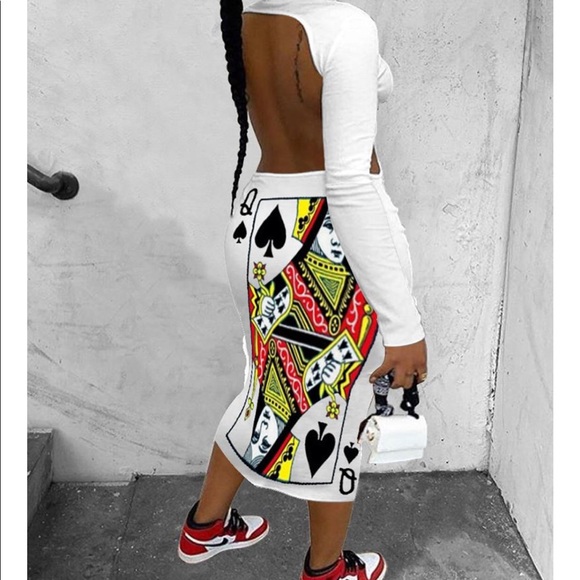 ❤️LAST ONE❤️ 3XL Queen of Spades ♠️ Backless Dress - Picture 2 of 3